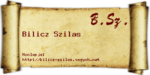 Bilicz Szilas névjegykártya